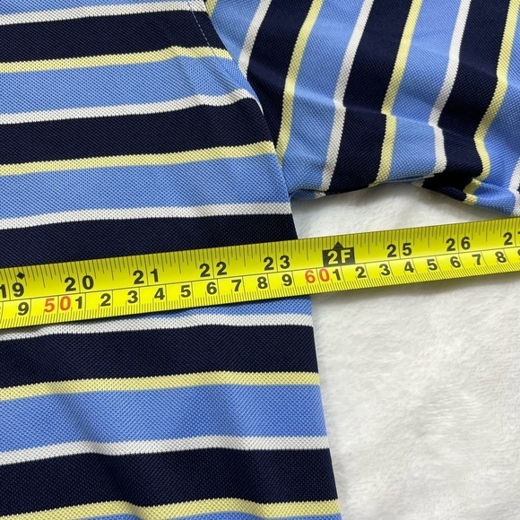 FootJoy FJ Athletic Fit Golf Polo Shirt Blue White Stripes EUC Size XL‎ - Picture 4 of 4